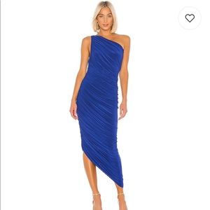 Norma Kamali Diana gown in berry blue